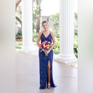 Stunning Royal Blue Prom Dress with Slit